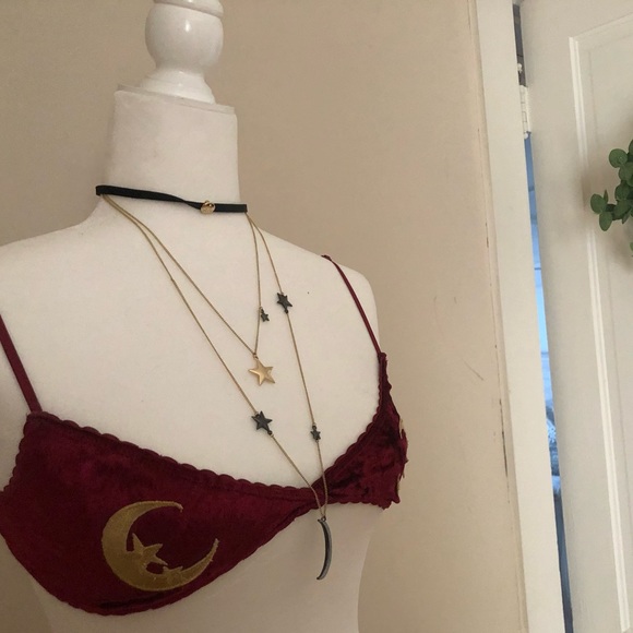 🌙 Crushed Velvet Crescent Moon Bralette 🌙 - Picture 2 of 3
